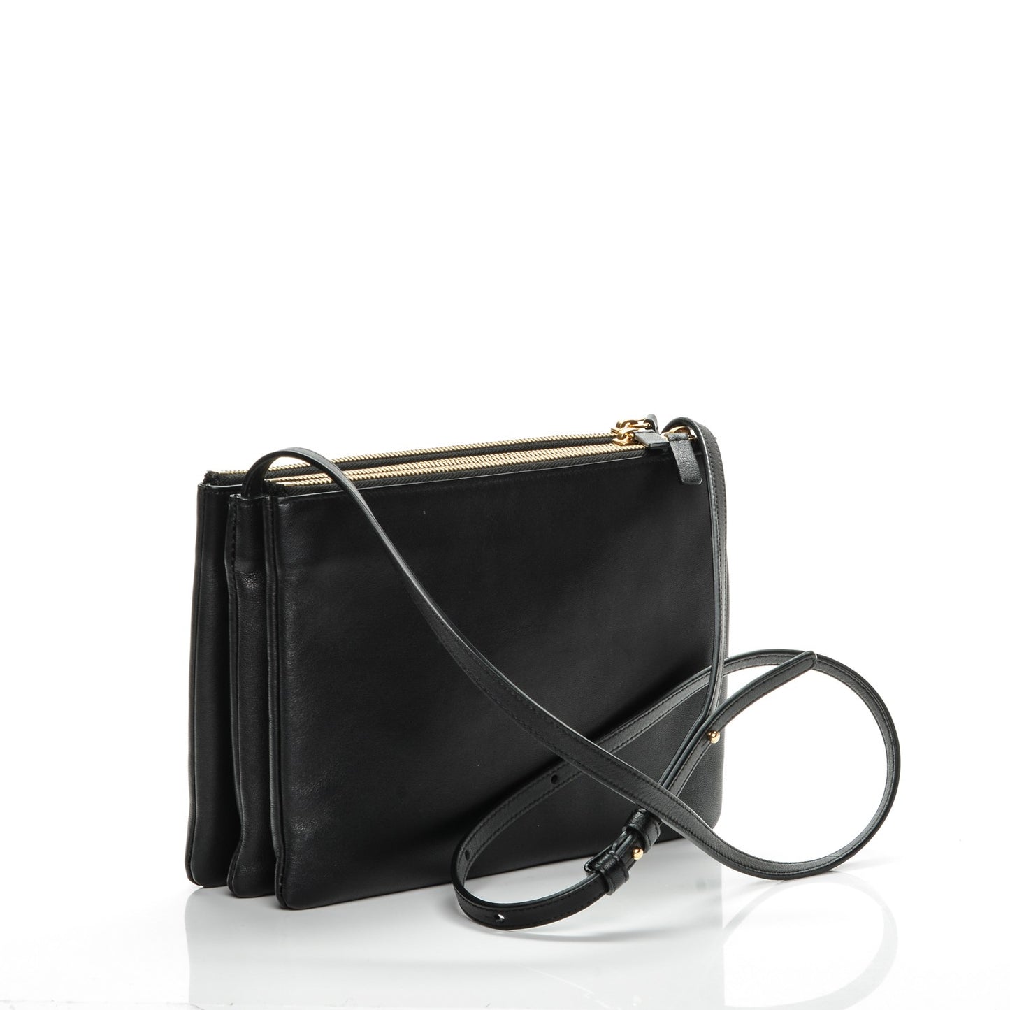 Lambskin Large Trio Crossbody Bag Black