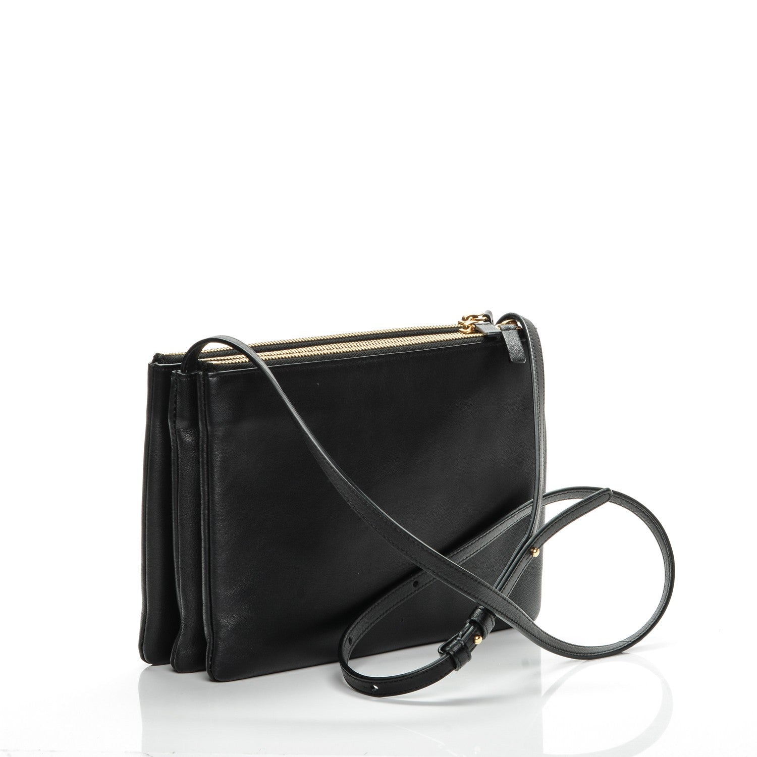 Celine Lambskin Large Trio Crossbody Bag Black 3 of 8