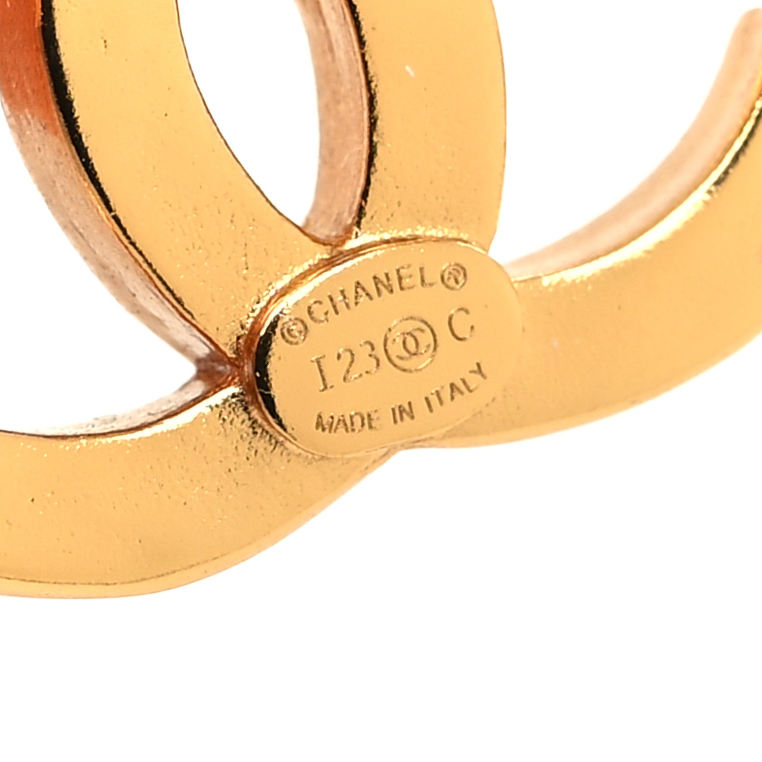Chanel Enamel CC Earrings Gold White 4 of 4