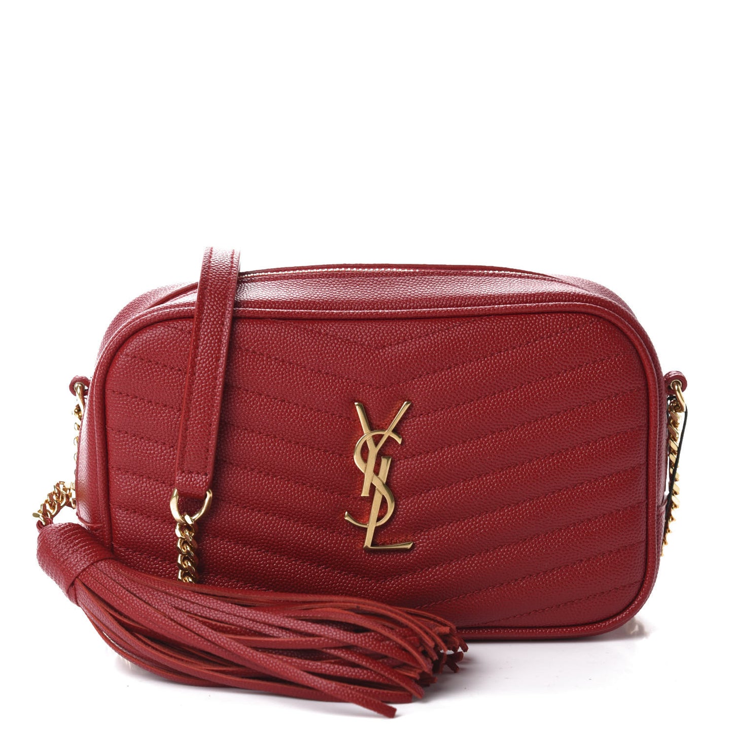 Grain De Poudre Matelasse Monogram Mini Lou Camera Bag Eros Red