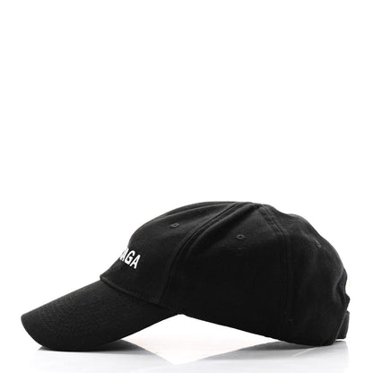 Balenciaga Cotton Logo Classic Baseball Cap 58 L Black White 6 of 10