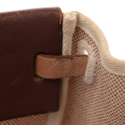 Hermes Toile Vache Calfskin Herbag Cabas MM Havane 14 of 17