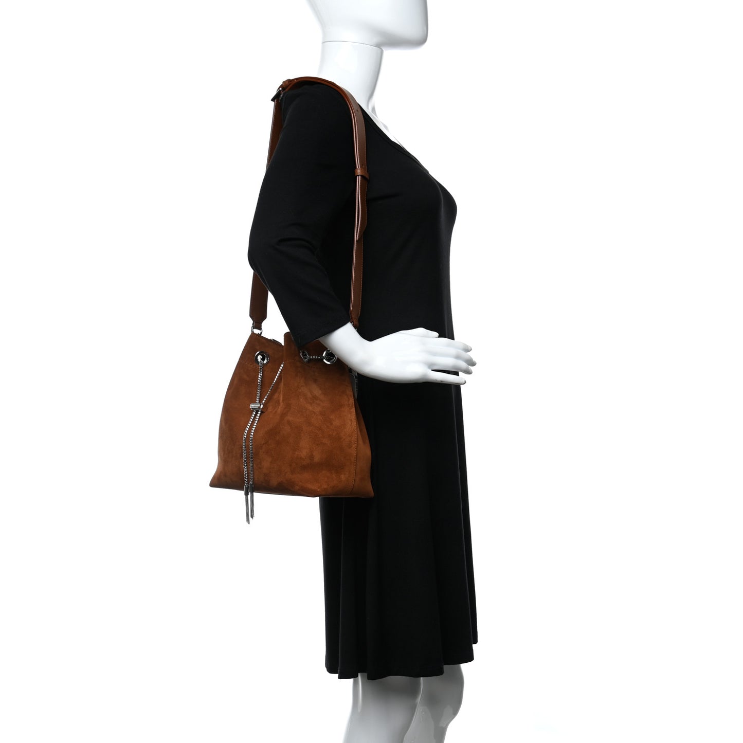 Suede Bon Bon Bucket Dark Tan