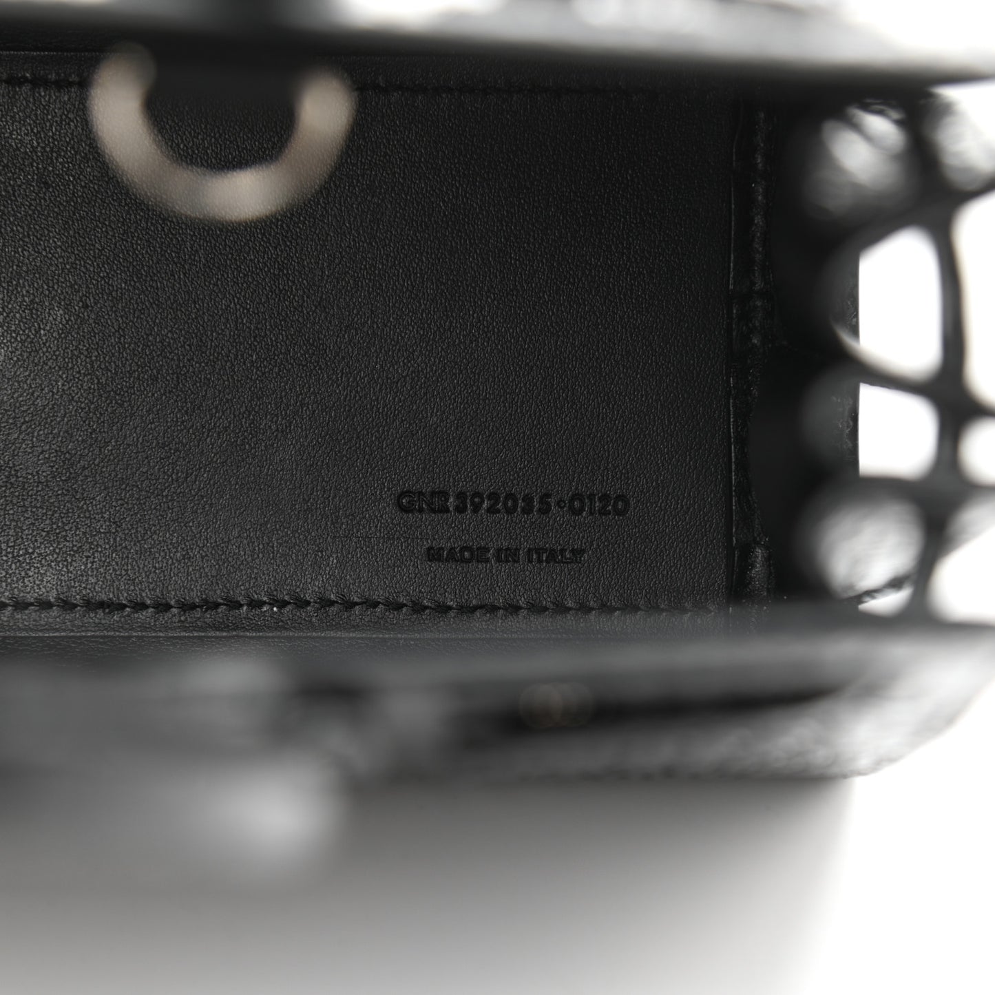 Calfskin Crocodile Embossed Nano Sac De Jour Black