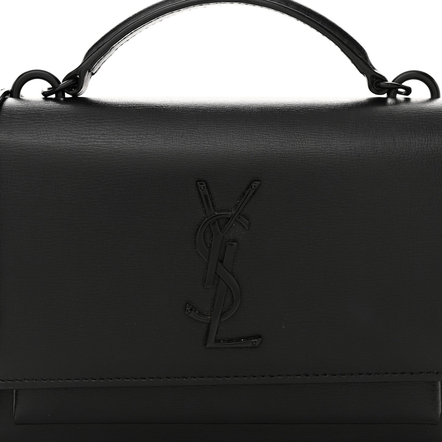 Calfskin Monogram Sunset Top Handle Chain Wallet Black