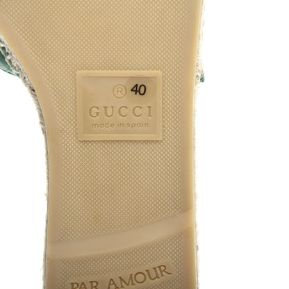 Gucci Nappa Matelasse GG Marmont Espadrille Slide Sandals 40 New Shamarock 9 of 11