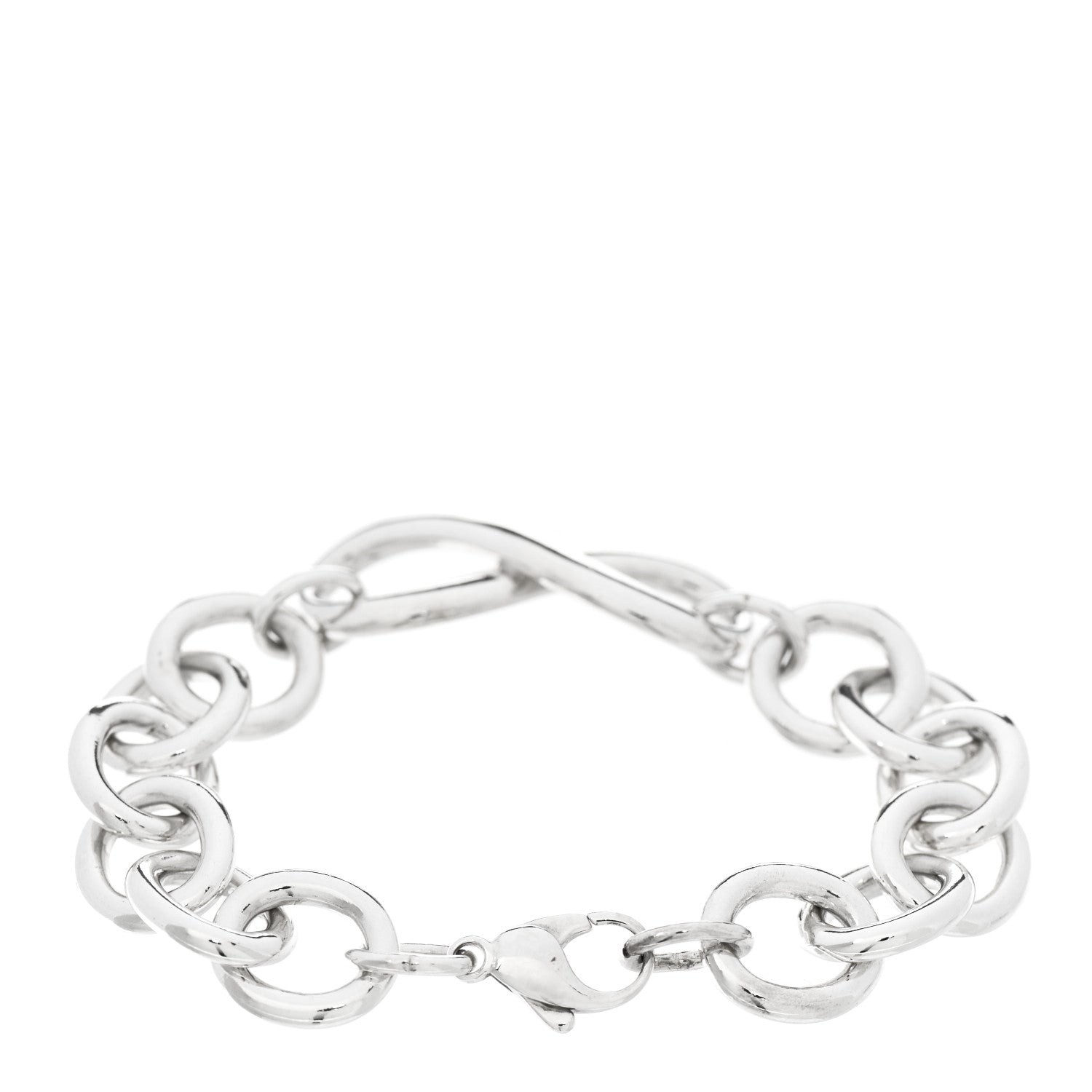 Tiffany Sterling Silver Wide Infinity Chain Bracelet 2 of 4