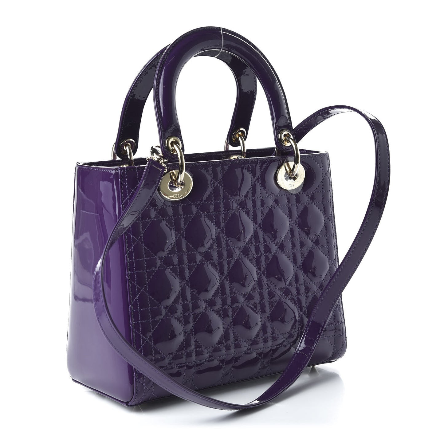 Patent Cannage Medium Lady Dior Purple