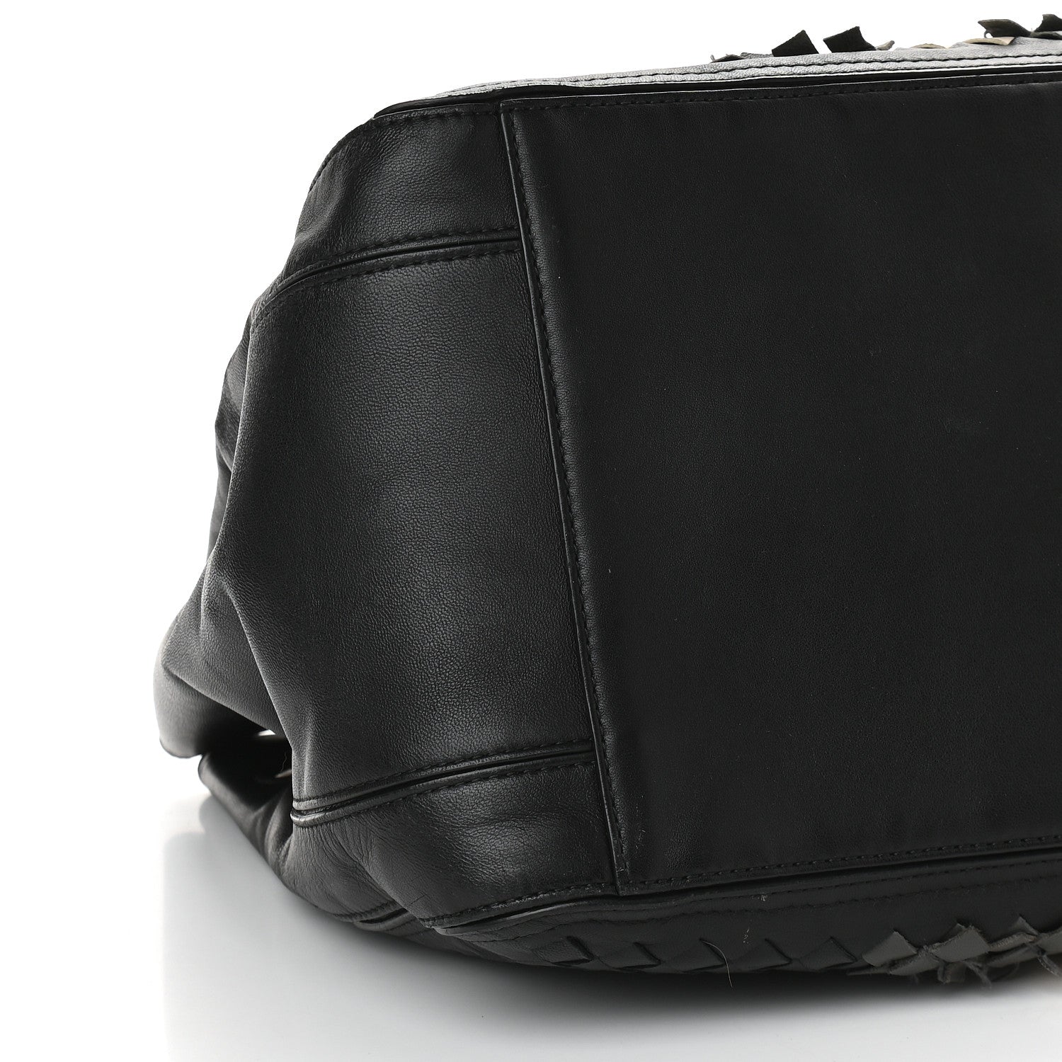 Bottega Veneta Nappa Intrecciato Frayed Accordion Shoulder Bag Black 6 of 8