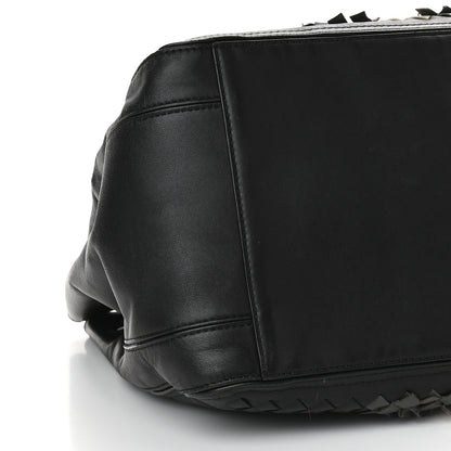 Bottega Veneta Nappa Intrecciato Frayed Accordion Shoulder Bag Black 6 of 8