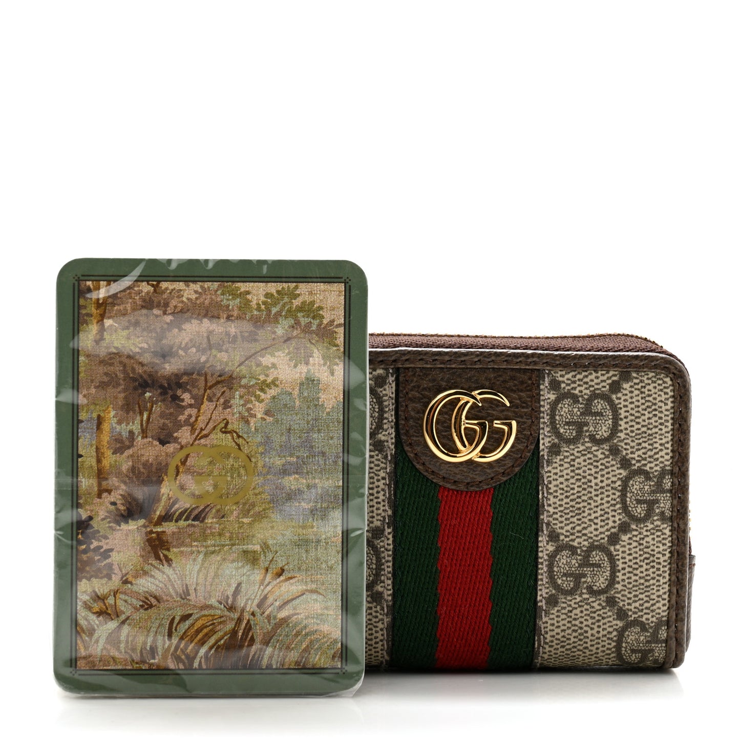 GG Supreme Monogram Web Ophidia Playing Card Case Beige New Acero