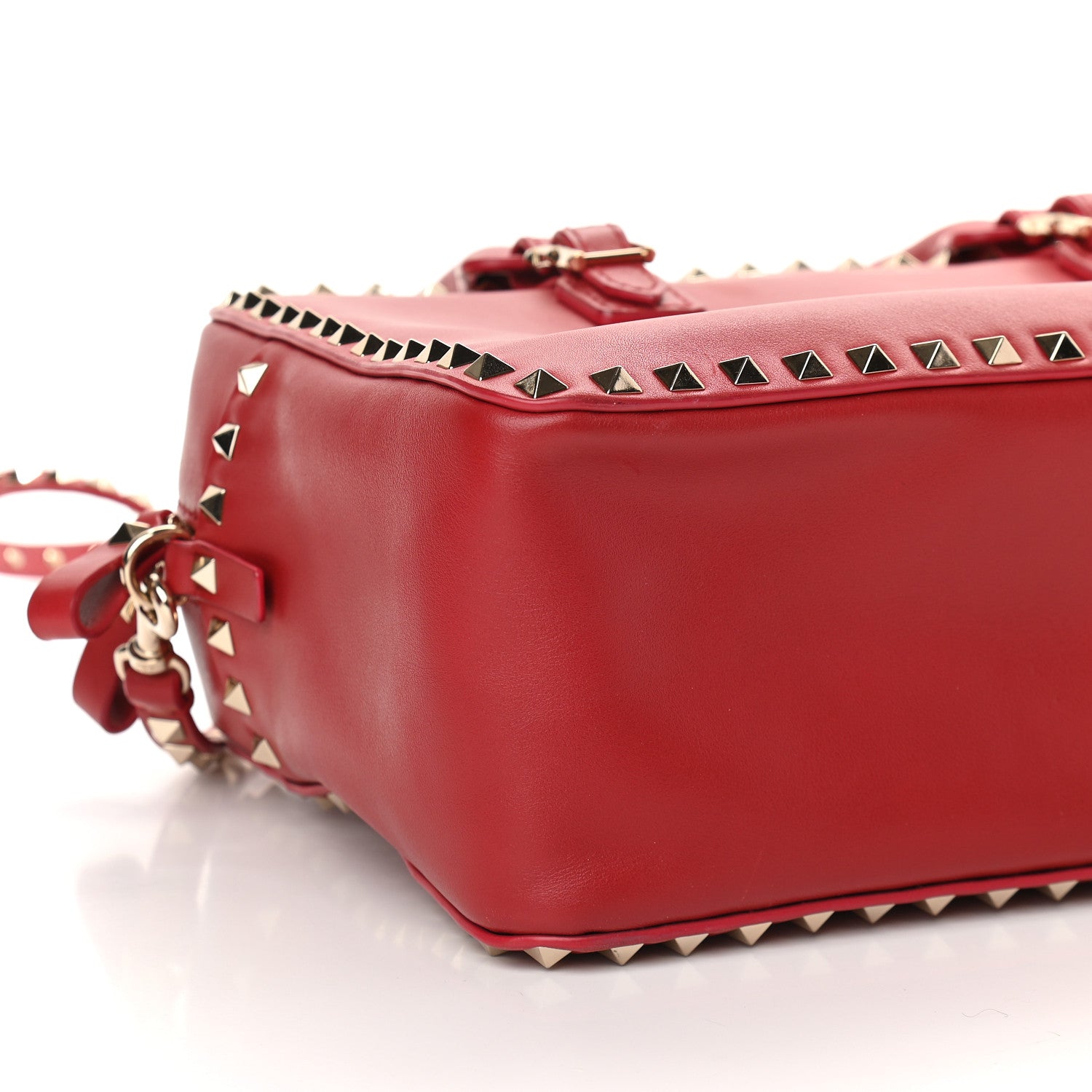 Valentino Garavani Vitello Rockstud Top Handle Satchel Rosso Valentino 5 of 8