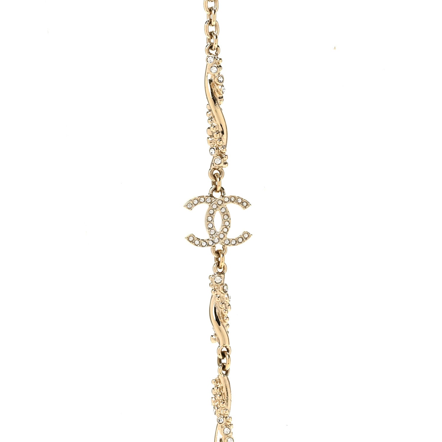 Chanel Crystal CC Twist Long Necklace Gold 4 of 6