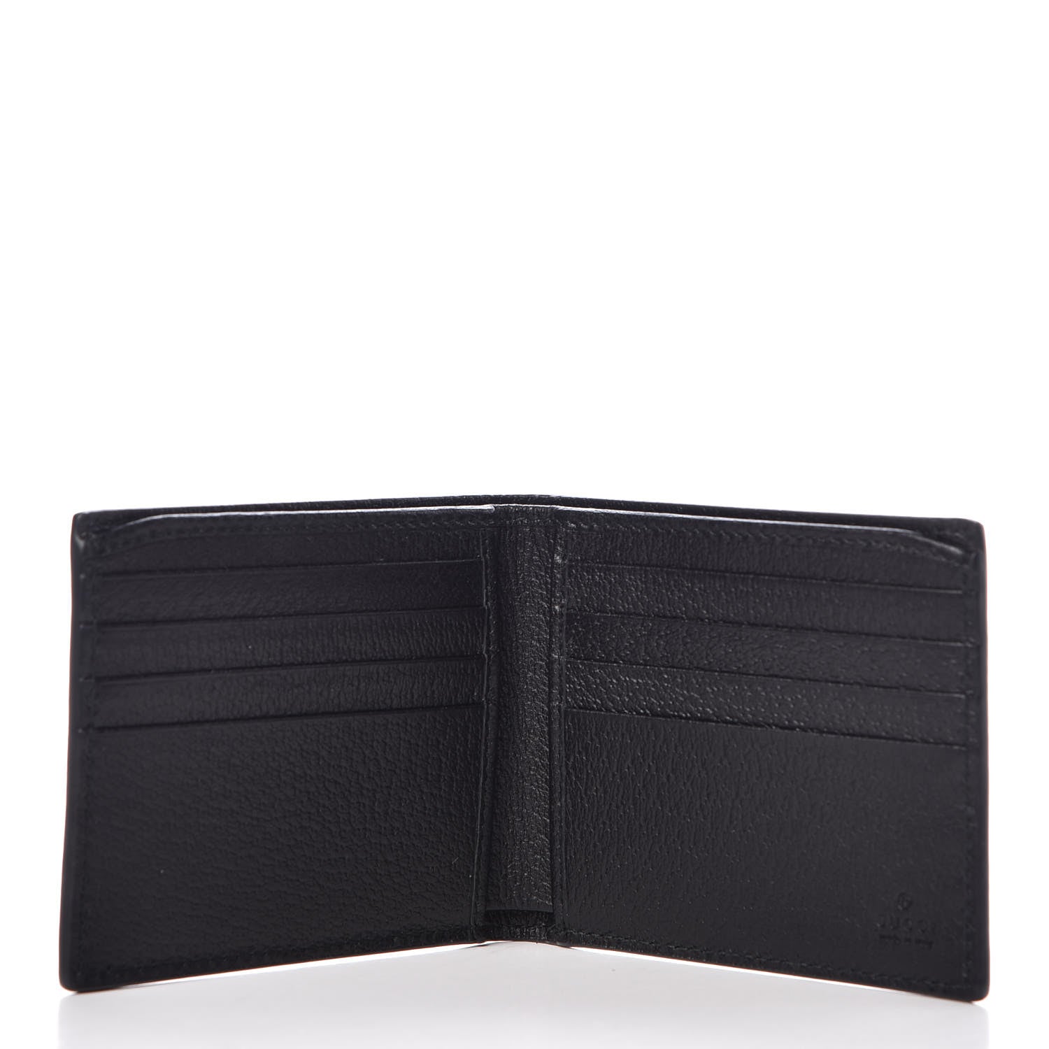 Gucci Calfskin Boar Effect GG Marmont Bi-Fold Wallet Black 5 of 8