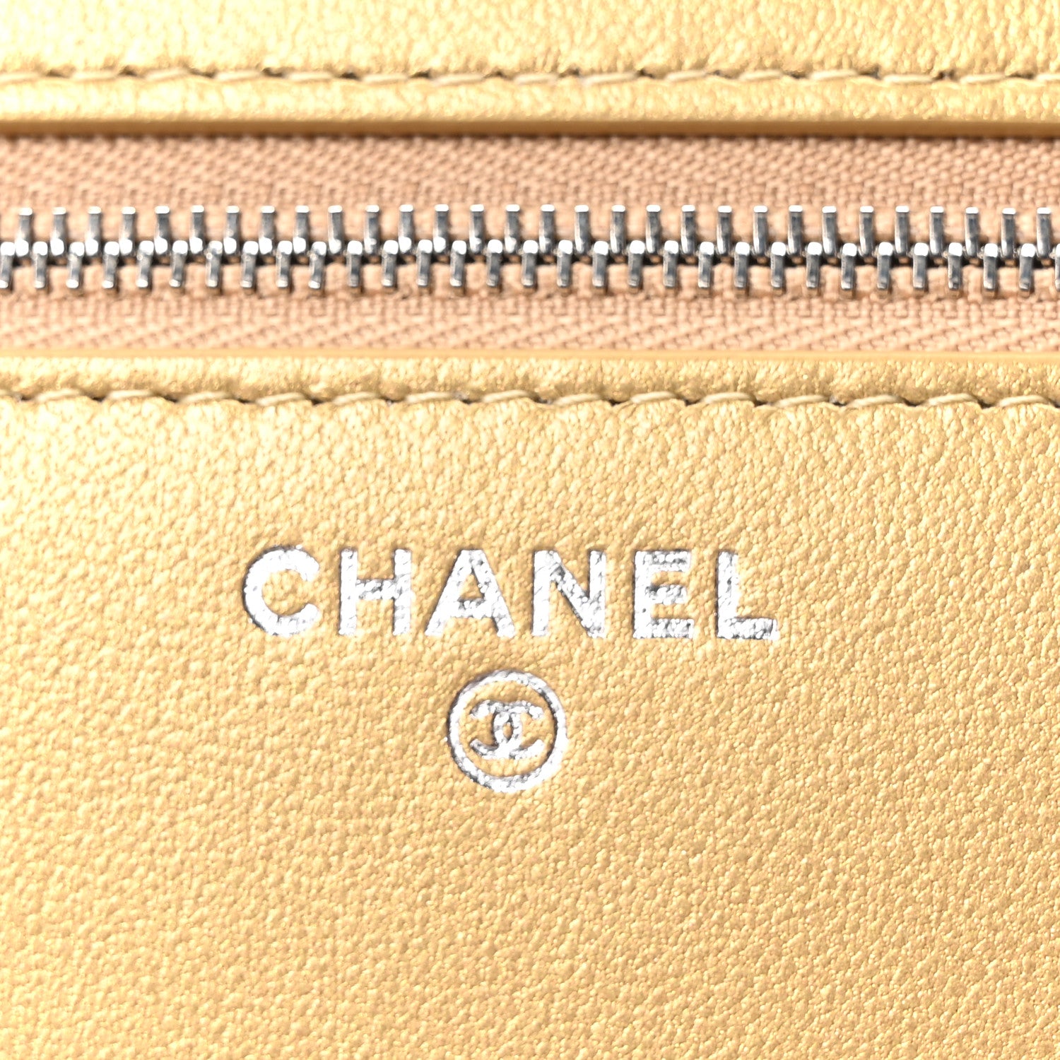 Chanel Calfskin Lizard Embossed Wallet On Chain WOC Gold 5 of 11