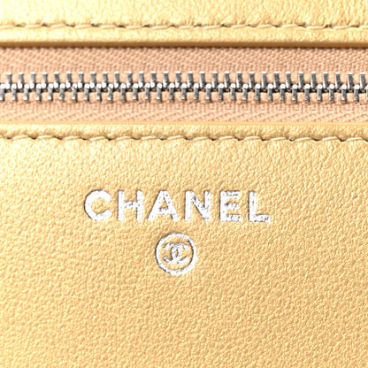 Chanel Calfskin Lizard Embossed Wallet On Chain WOC Gold 5 of 11