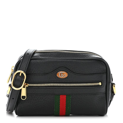 Gucci Calfskin Web Mini Ophidia Shoulder Bag Black 1 of 11