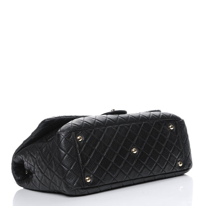Chanel Calfskin Quilted XXL Travel Flap Bag Black 4 of 7