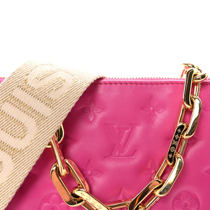 Louis Vuitton Lambskin Embossed Monogram Coussin PM Rose Miami 7 of 9
