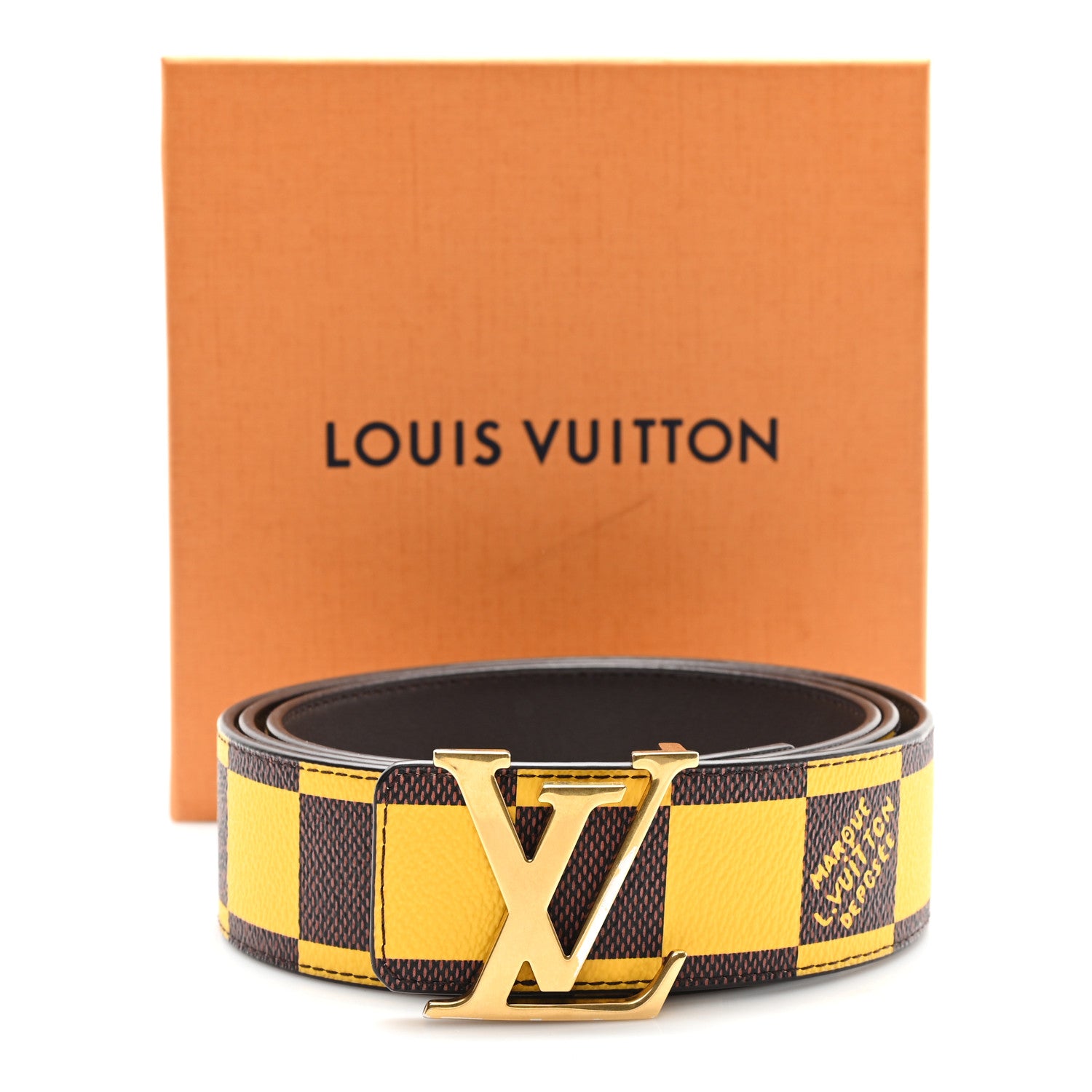 Louis Vuitton Damier Pop 40mm LV Initiales Belt 110 44 Jaune Mat