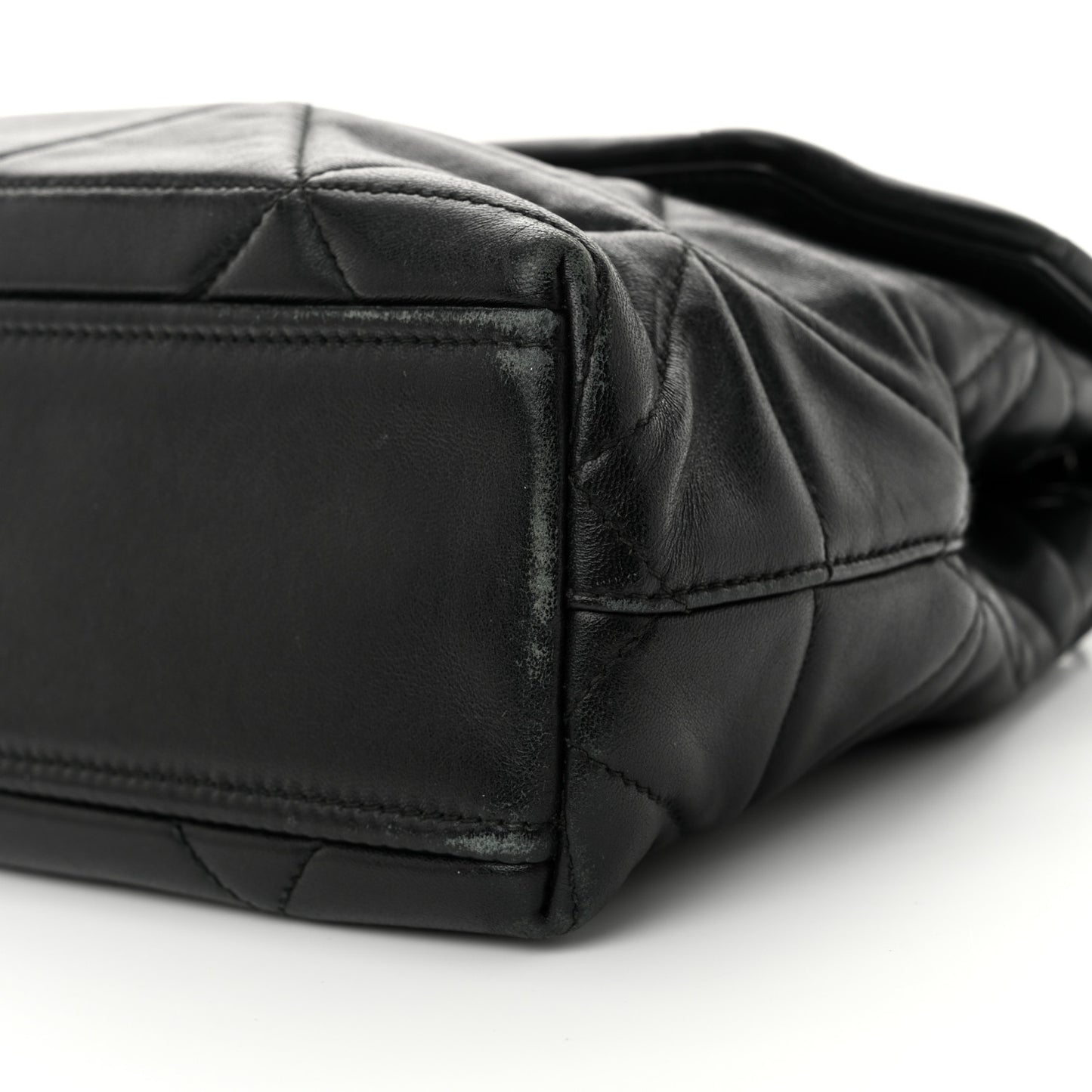Nappa Triangle Stitched Large Spectrum Bag Black