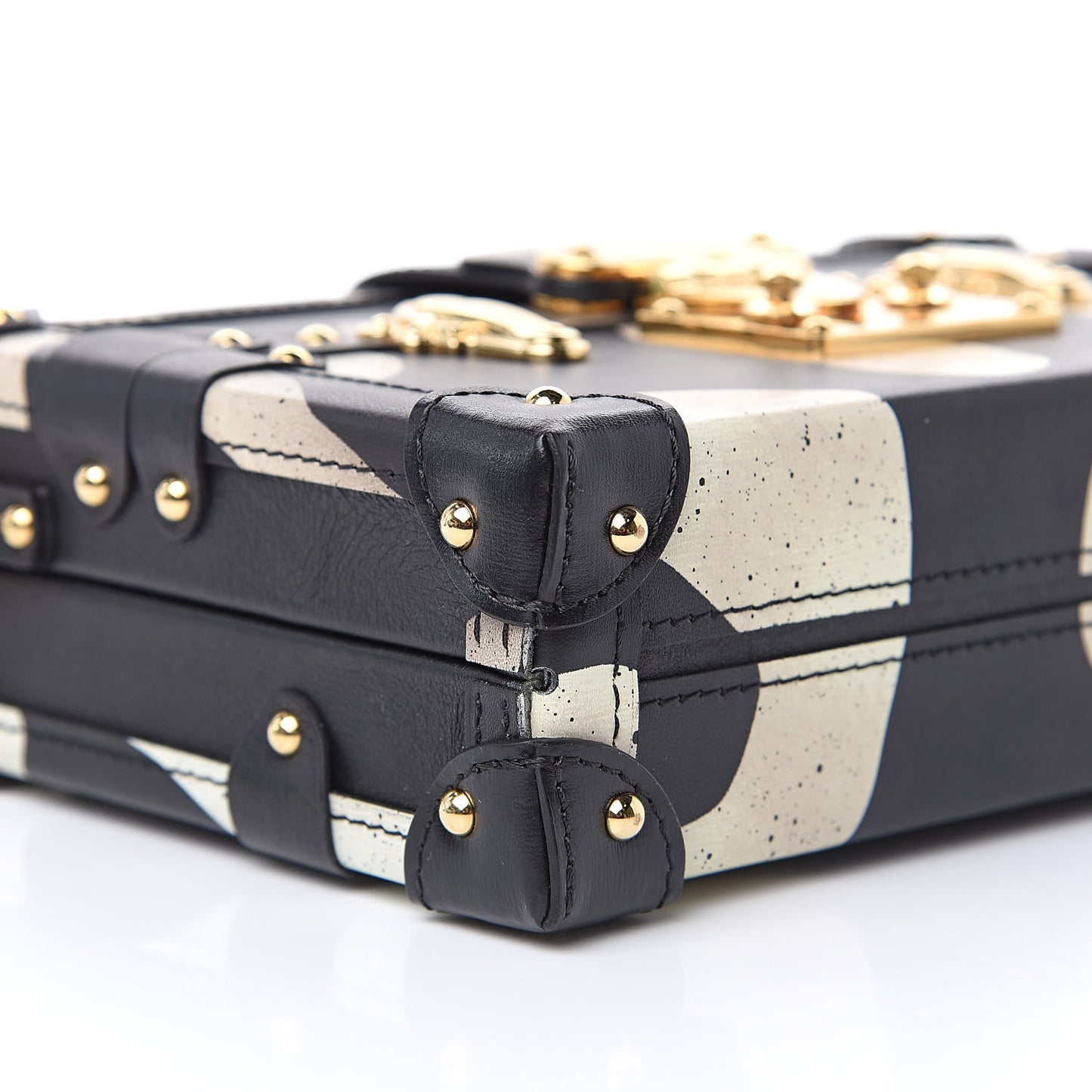 Calfskin Petite Malle Black White