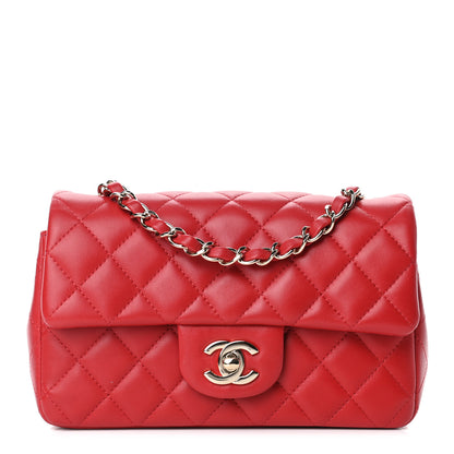 Chanel Lambskin Quilted Mini Rectangular Flap Red 1 of 6