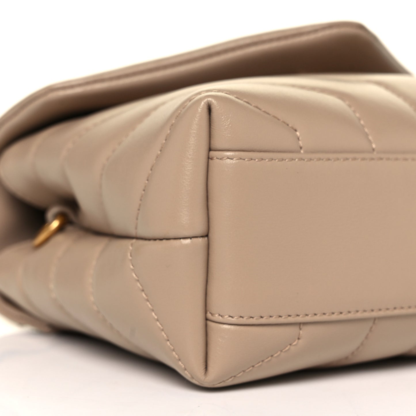 Calfskin Y Quilted Monogram Toy Loulou Crossbody Bag Dark Beige