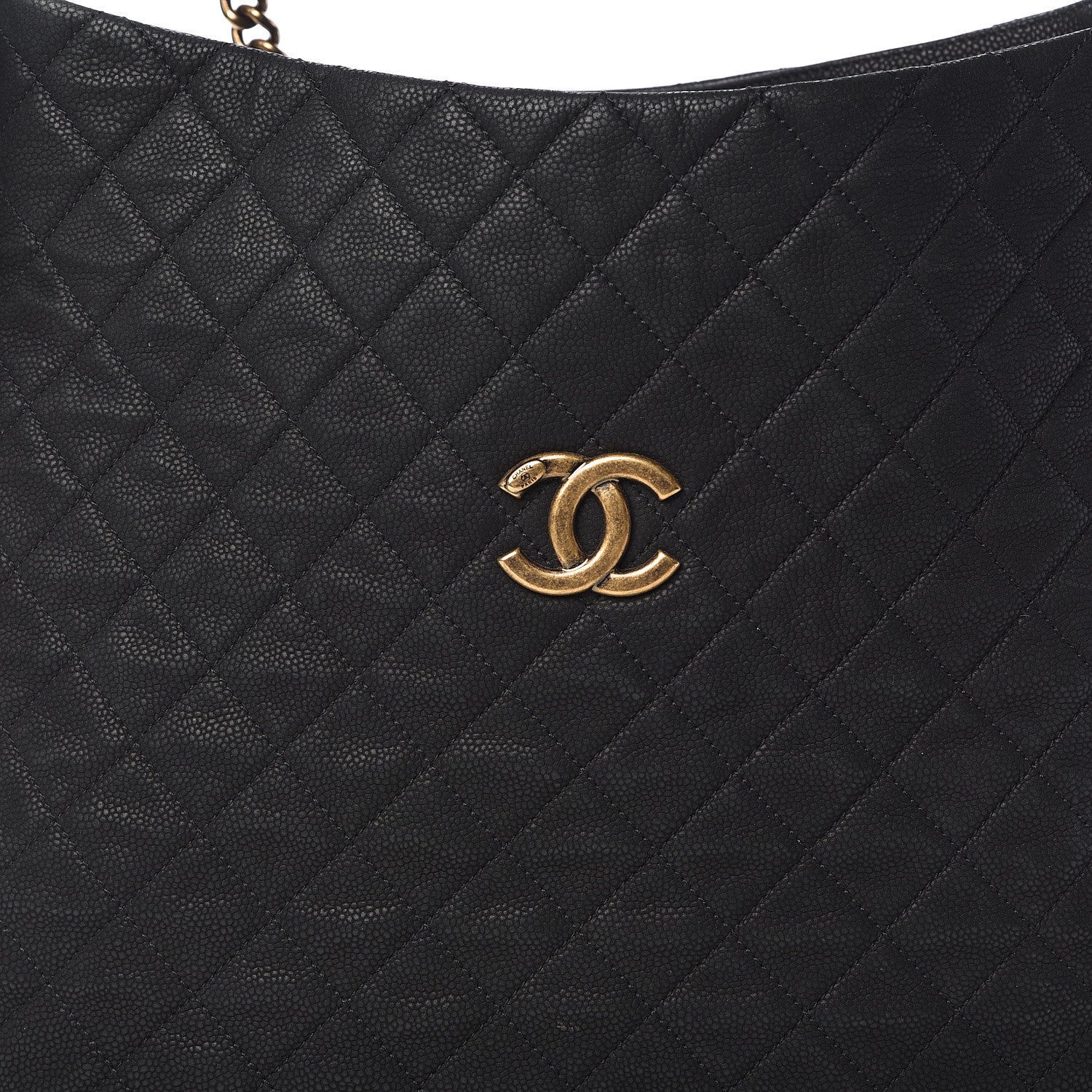 Chanel Iridescent Caviar Quilted Country Chic Hobo Black 10 of 11