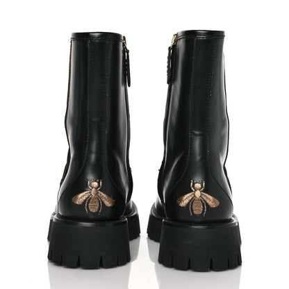Gucci Cordovan Lux Womens Harald Horsebit 25mm Platform Boots 38.5 Black 5 of 10
