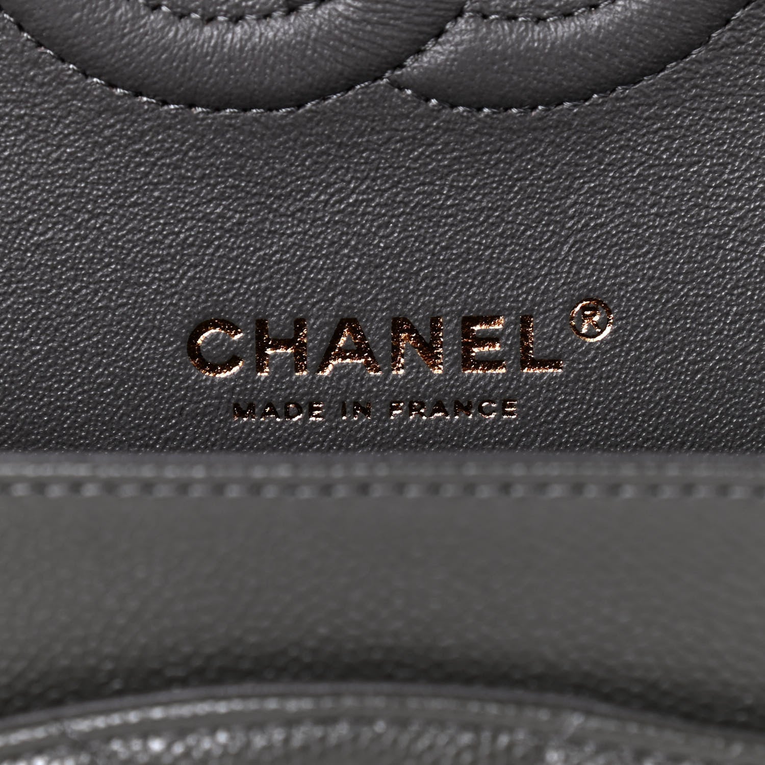 Chanel Caviar Chevron Quilted Medium Double Flap Dark Grey 6 of 10