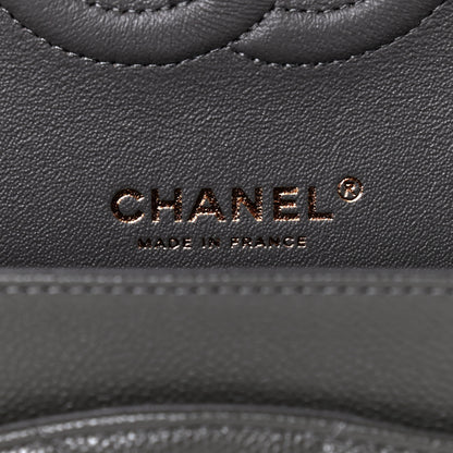 Chanel Caviar Chevron Quilted Medium Double Flap Dark Grey 6 of 10