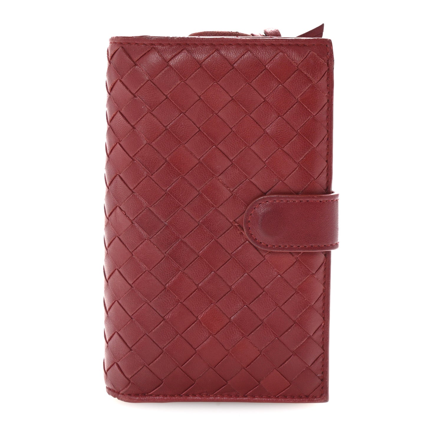 Nappa Intrecciato Continental Flap Wallet Red