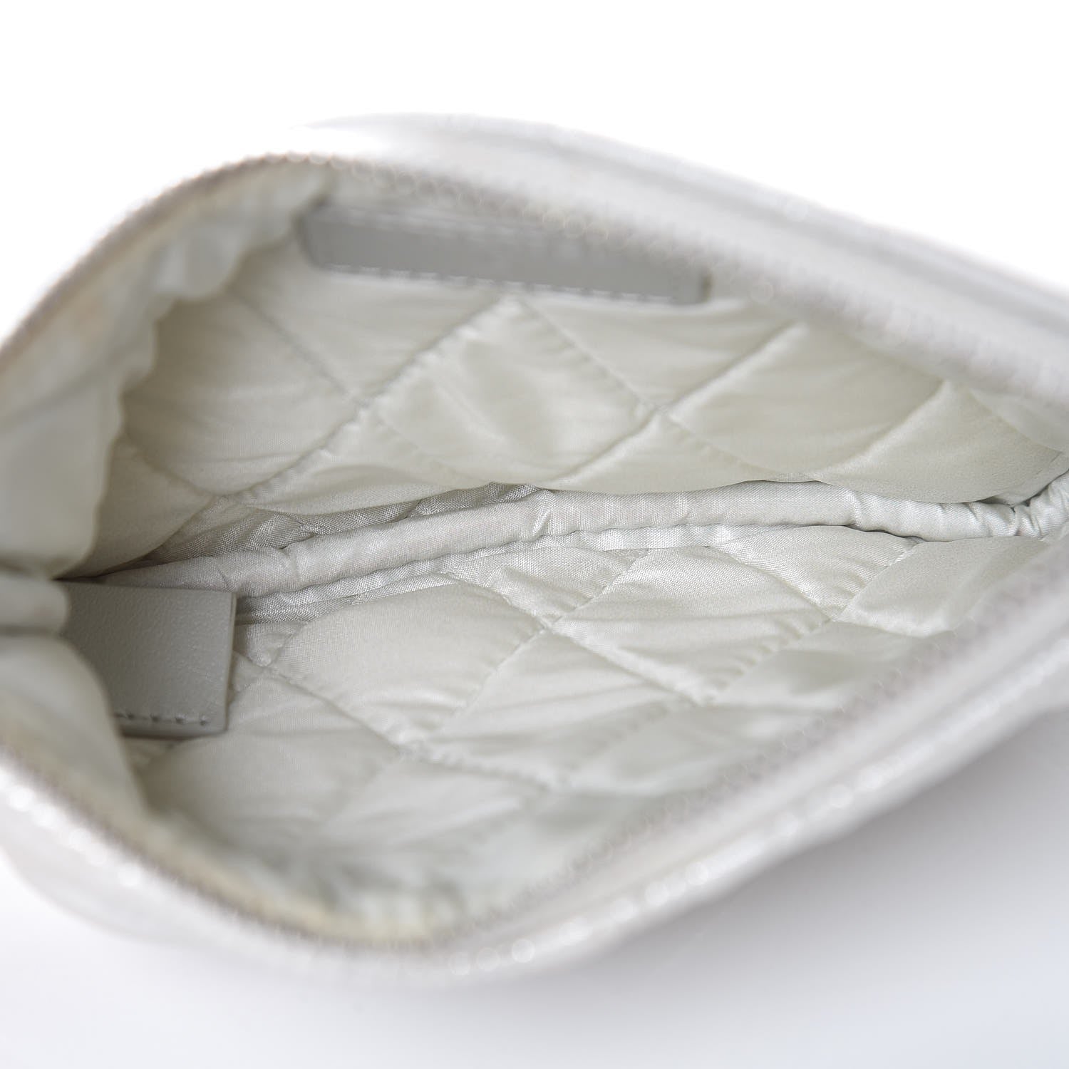 Chanel Metallic Lambskin Star Embossed Coin Purse Case Light Silver 5 of 13