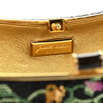 Judith Leiber Crystal Dragonfly Minaudiere Clutch Black Gold Multicolor 6 of 6