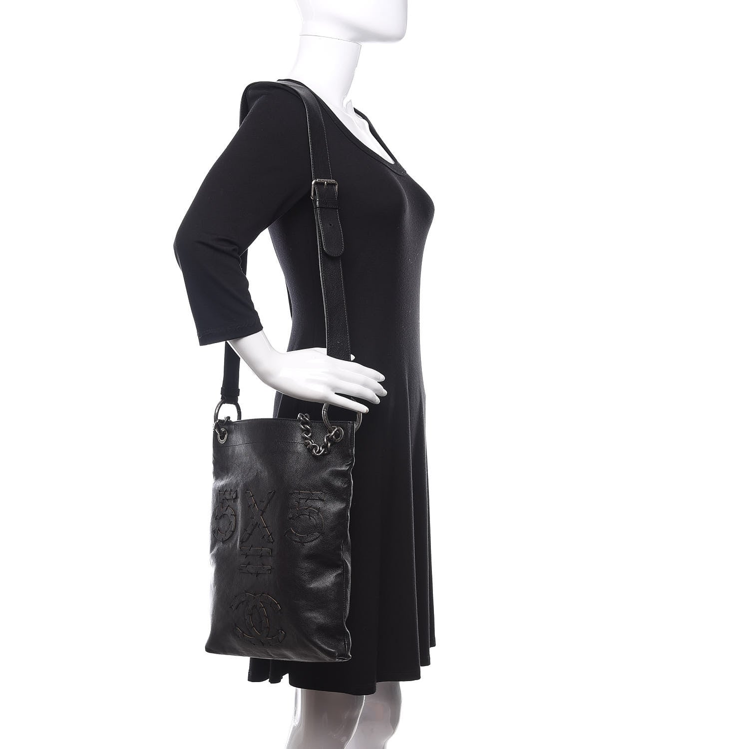 Chanel Calfskin Oser Sans Poser Messenger Black 2 of 13