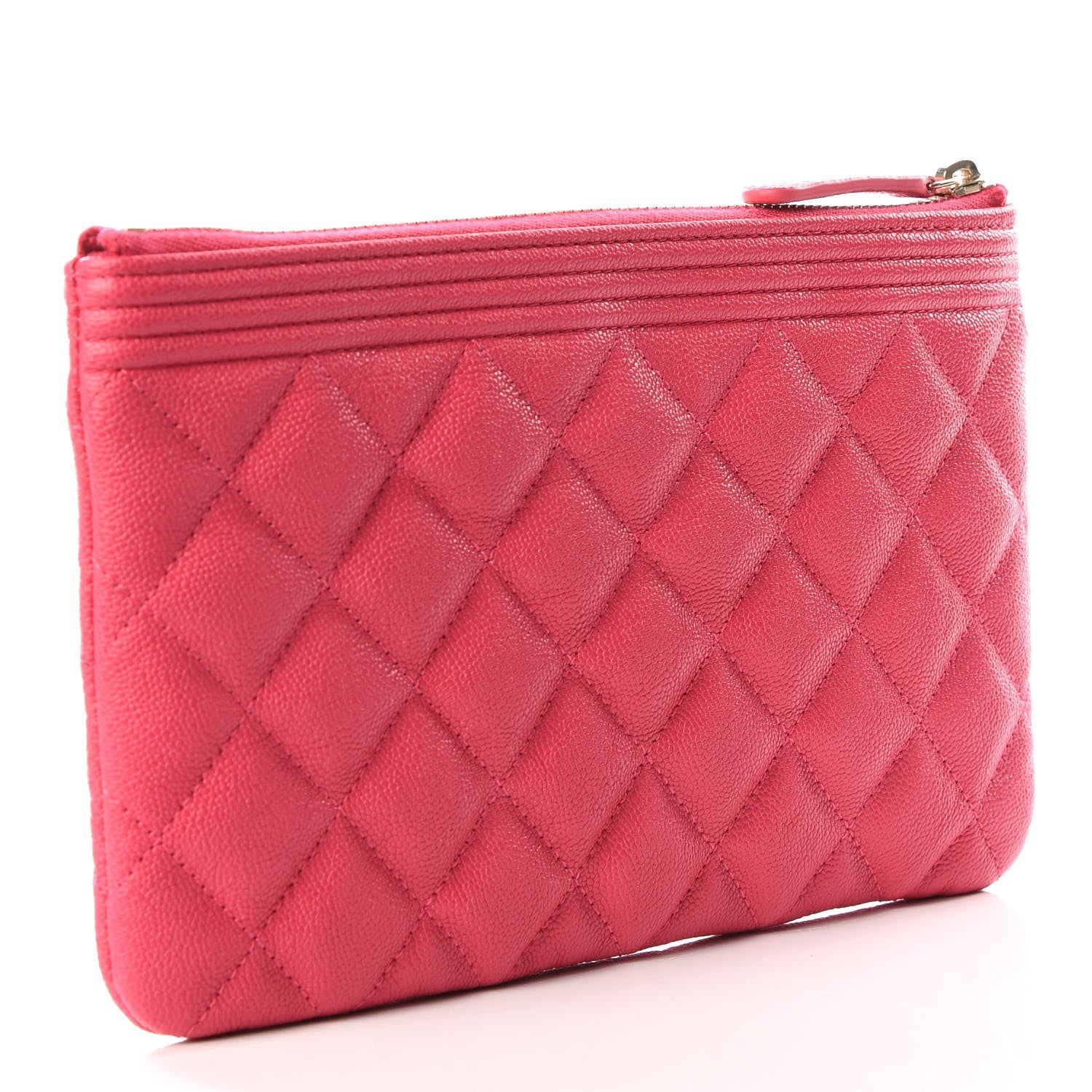 Chanel Caviar Quilted Small Zipped Boy Pouch Pink 2 of 10
