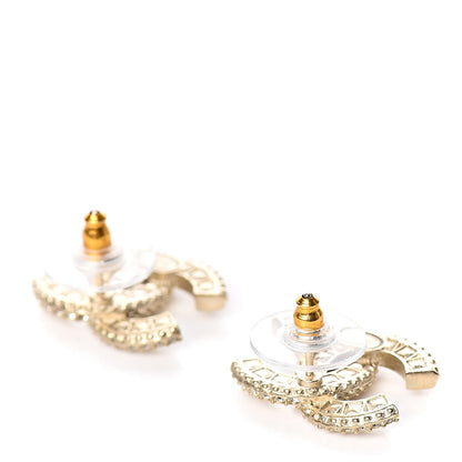 Chanel Crystal CC Earrings Gold 3 of 4