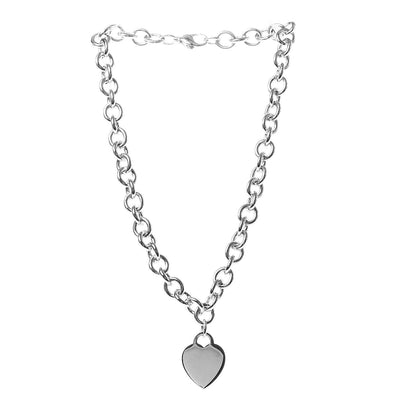 Tiffany Sterling Silver Heart Tag Necklace 3 of 5