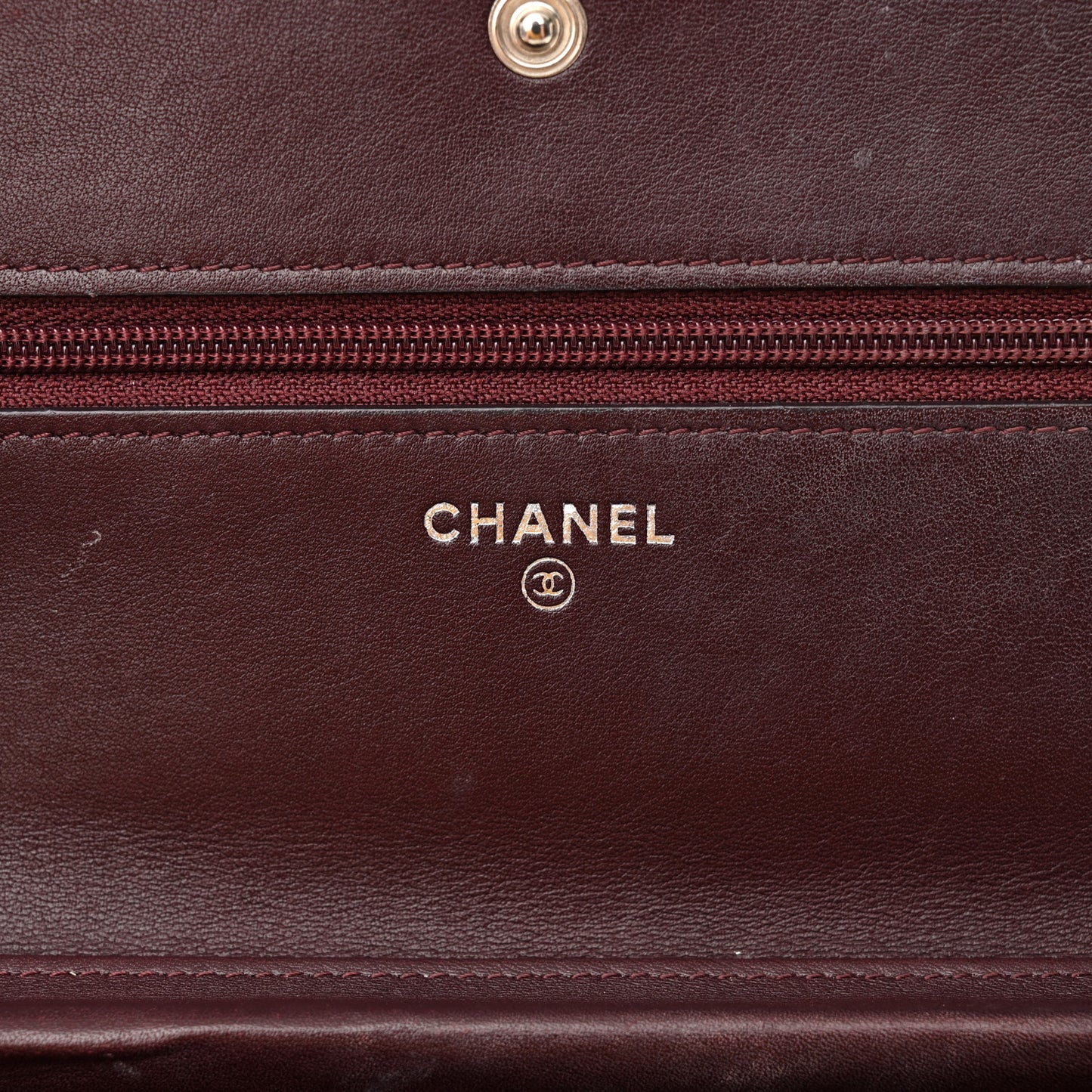 Patent Coco Cabas Wallet On Chain WOC Burgundy