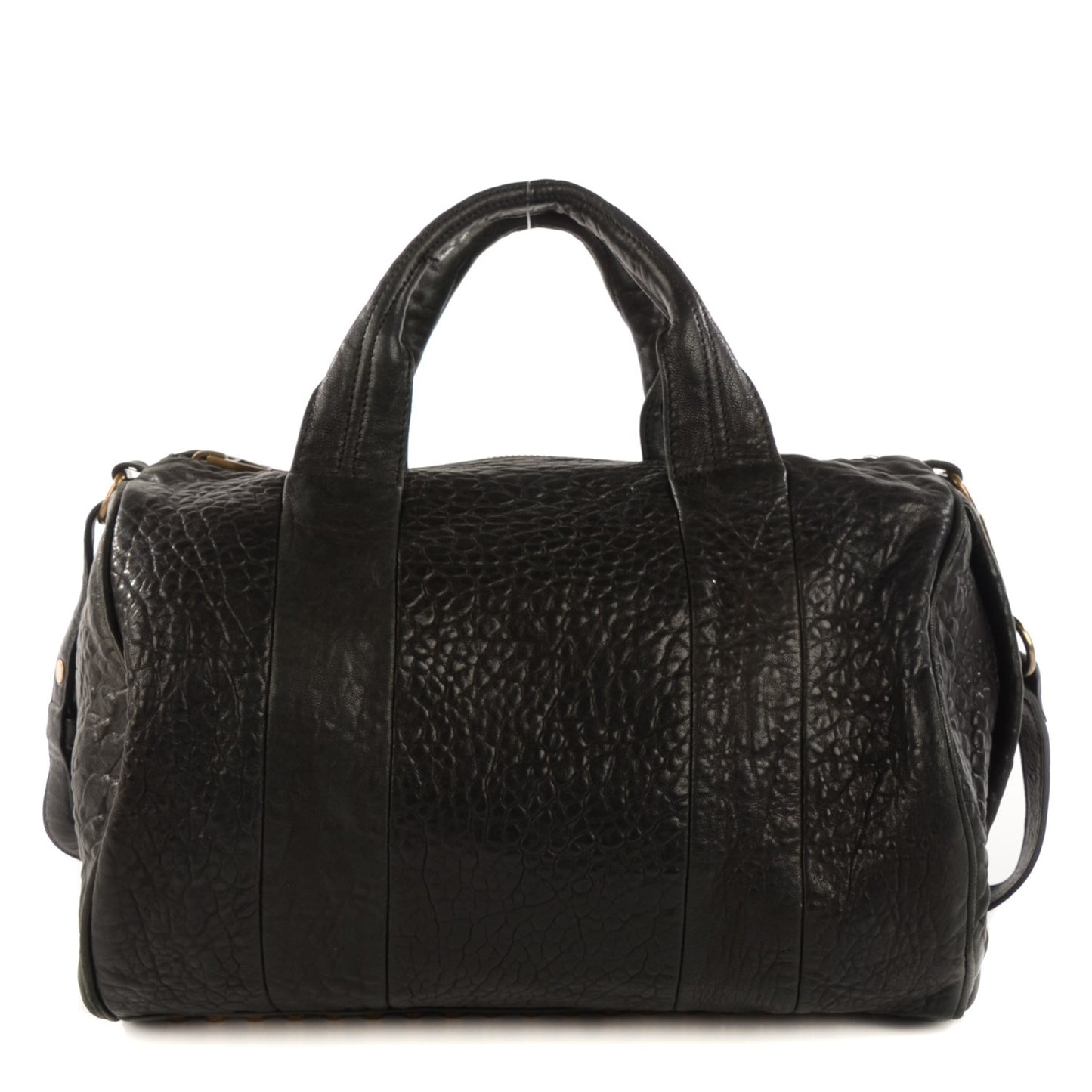 Pebbled Lambskin Rocco Black Antique Brass Hardware