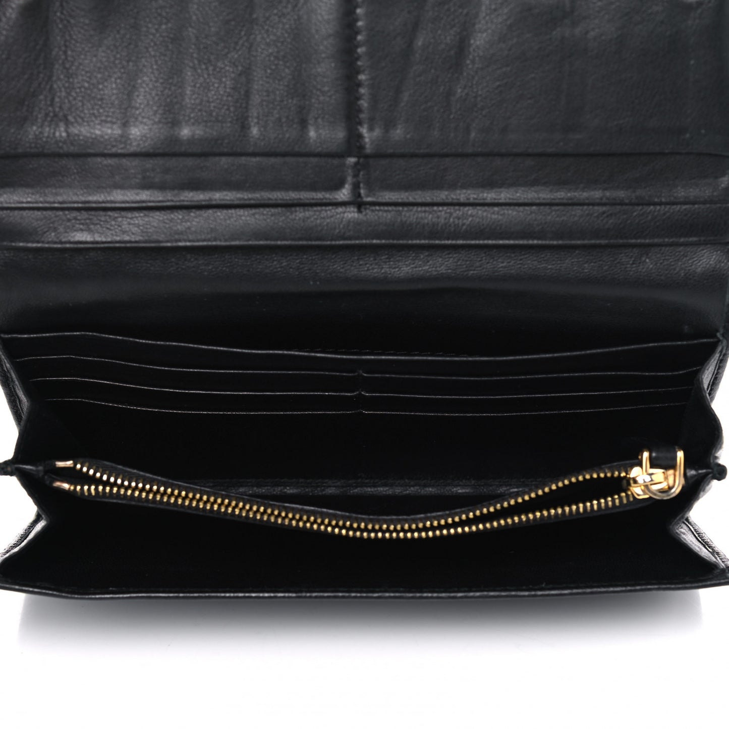 Nappa Gaufre Continental Wallet Nero Black