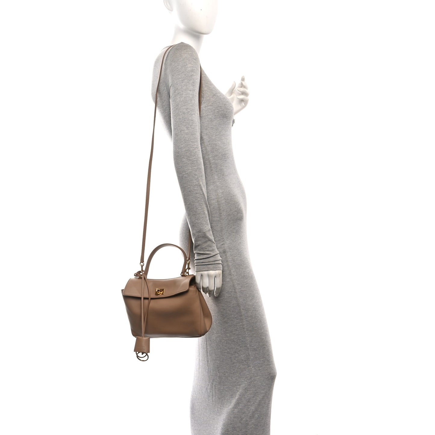 Natural Smooth Calfskin Mini Rodeo Top Handle Handbag Latte