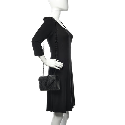 Saint Laurent Grain De Poudre Textured Mixed Matelasse Triquilt Small Monogram Satchel Black 2 of 9