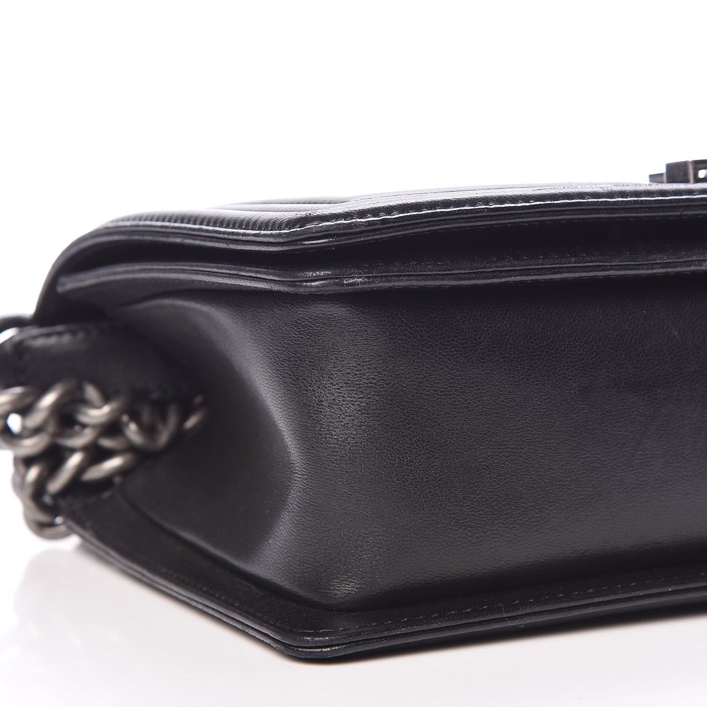 Lambskin Quilted Medium Boy Flap Black