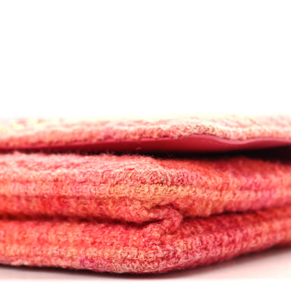 Chanel Wool Tweed Lambskin Quilted Chanel 19 Wallet On Chain WOC Coral Pink 10 of 13