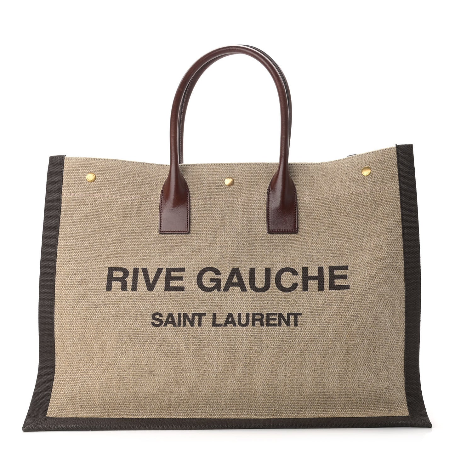 Linen Calfskin Rive Gauche Tote Natural