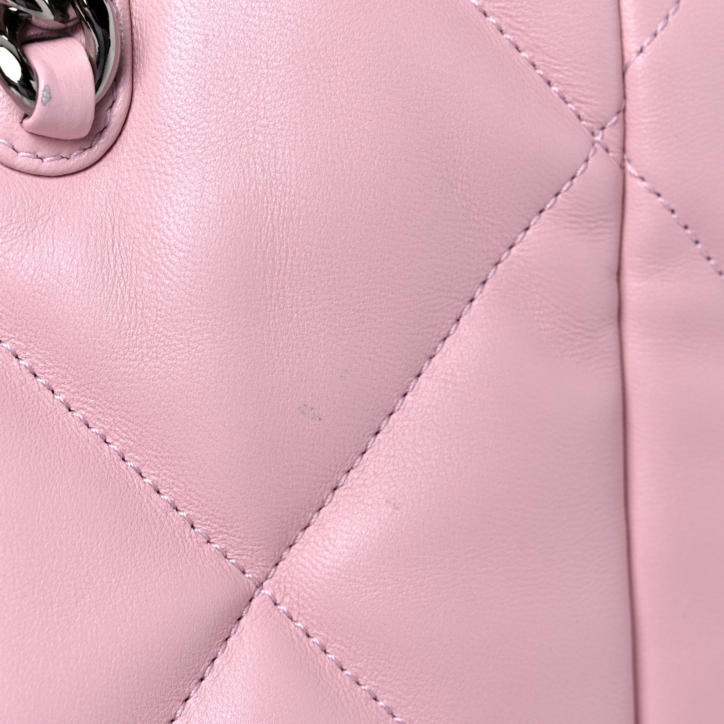 Lambskin Quilted Chanel 19 Shopping Bag Pink