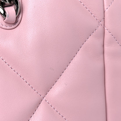Chanel Lambskin Quilted Chanel 19 Shopping Bag Pink 10 of 12