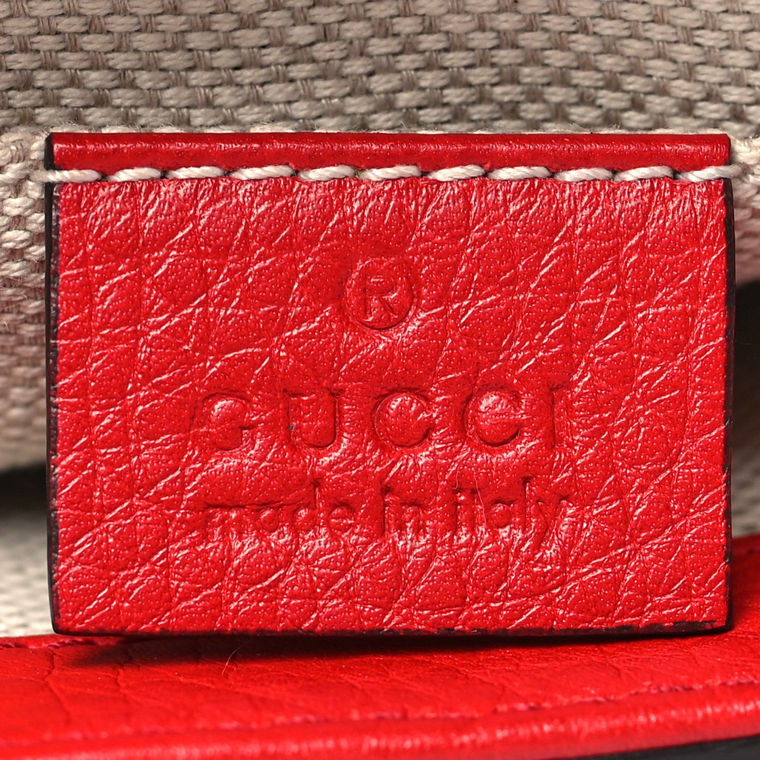 Gucci Pebbled Calfskin Small Soho Flap Crossbody Red 6 of 11